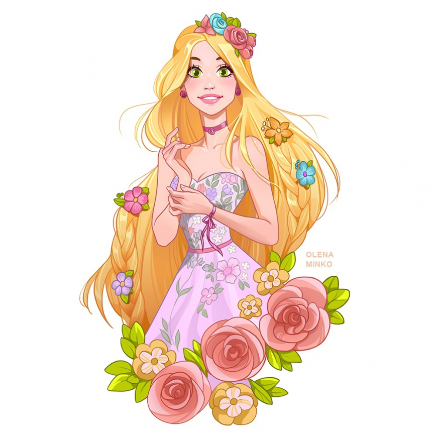 Disney Princess flower art