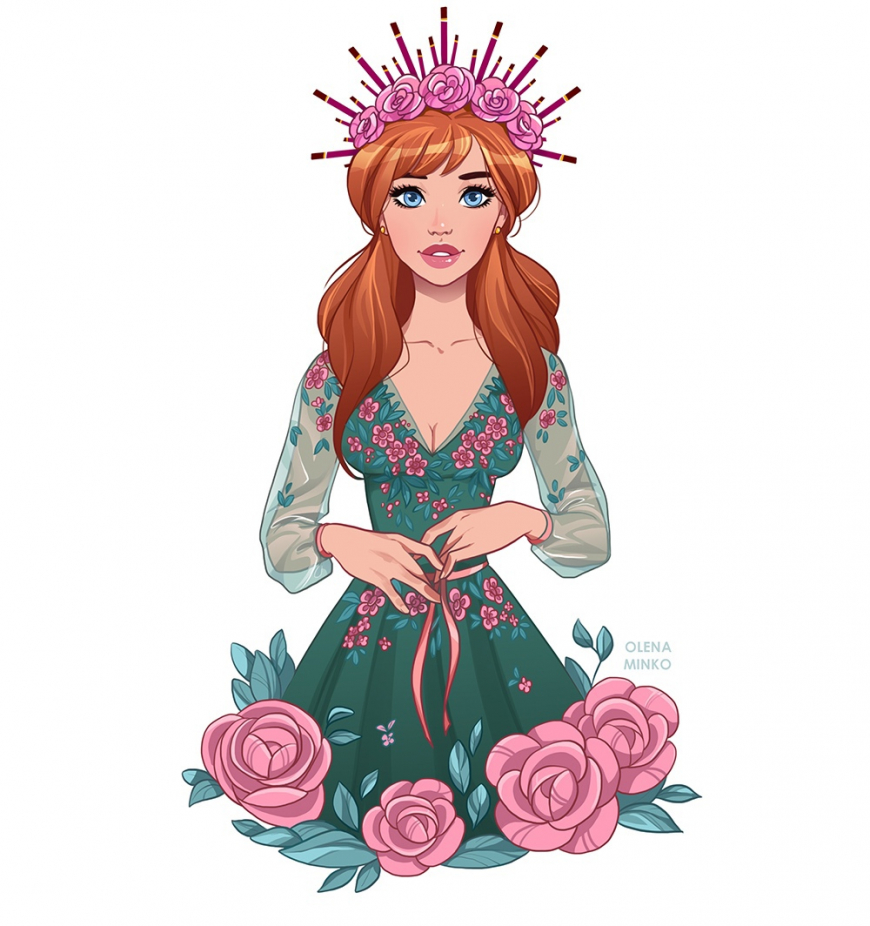 Disney Princess flower art