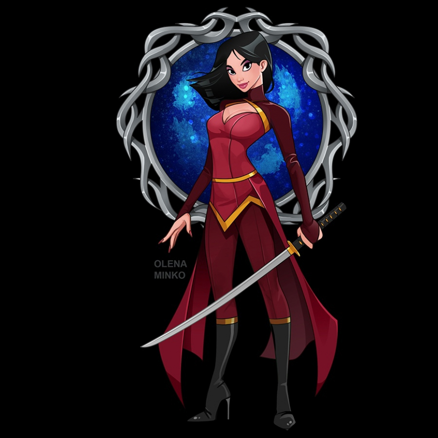 Disney Princesses as gorgeous villains Mulan