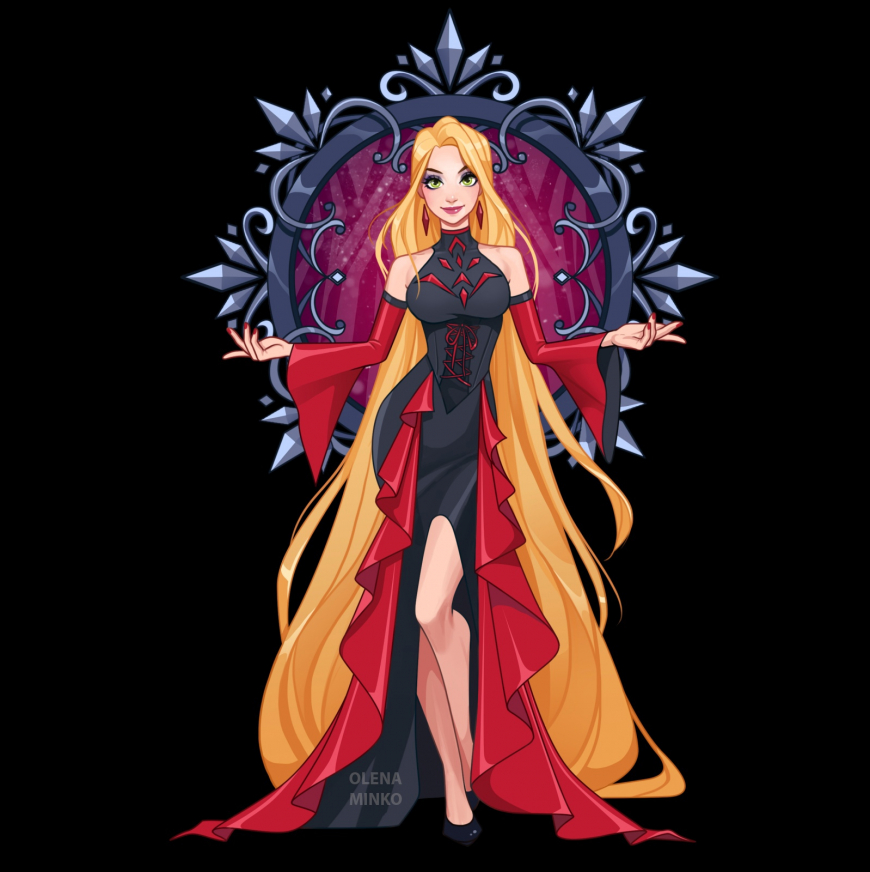 Disney Princesses as gorgeous villains Rapunzel