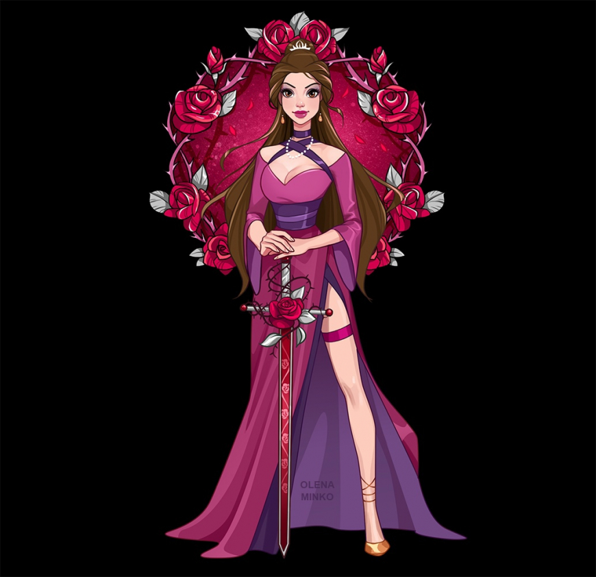 Disney Princesses as gorgeous villains Belle