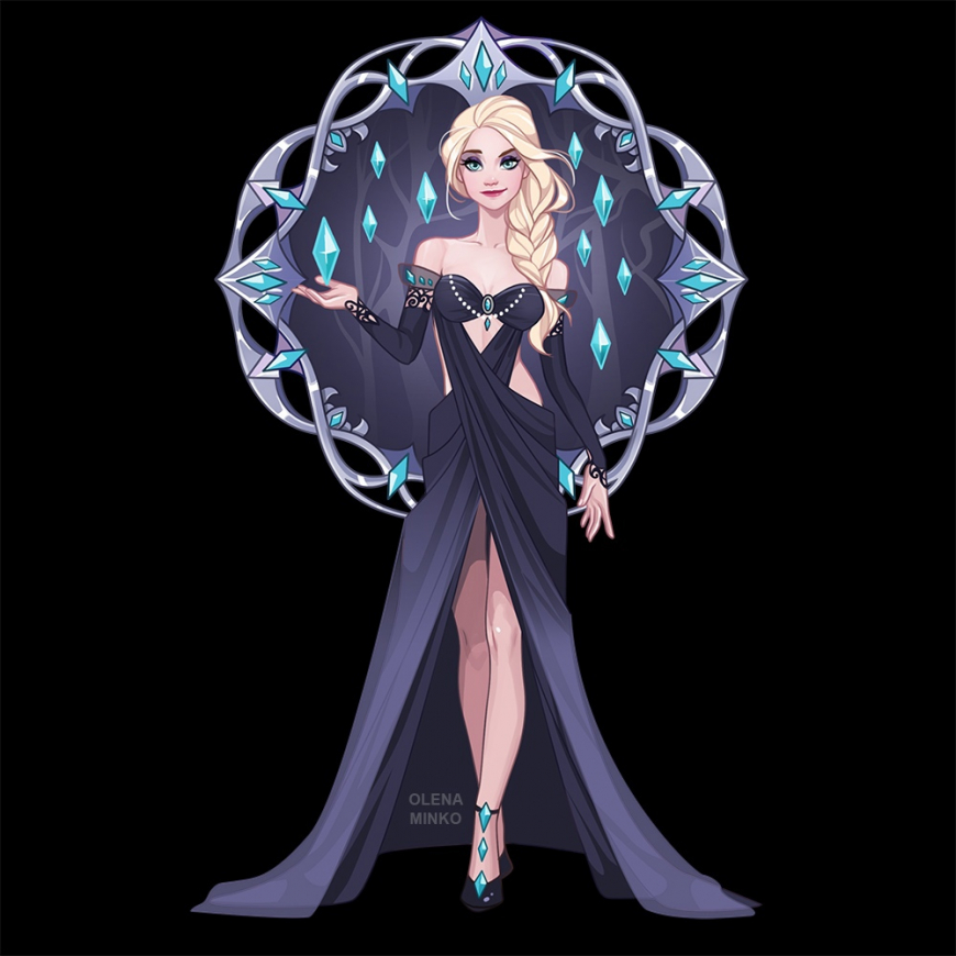 Disney Princesses as gorgeous villains Elsa