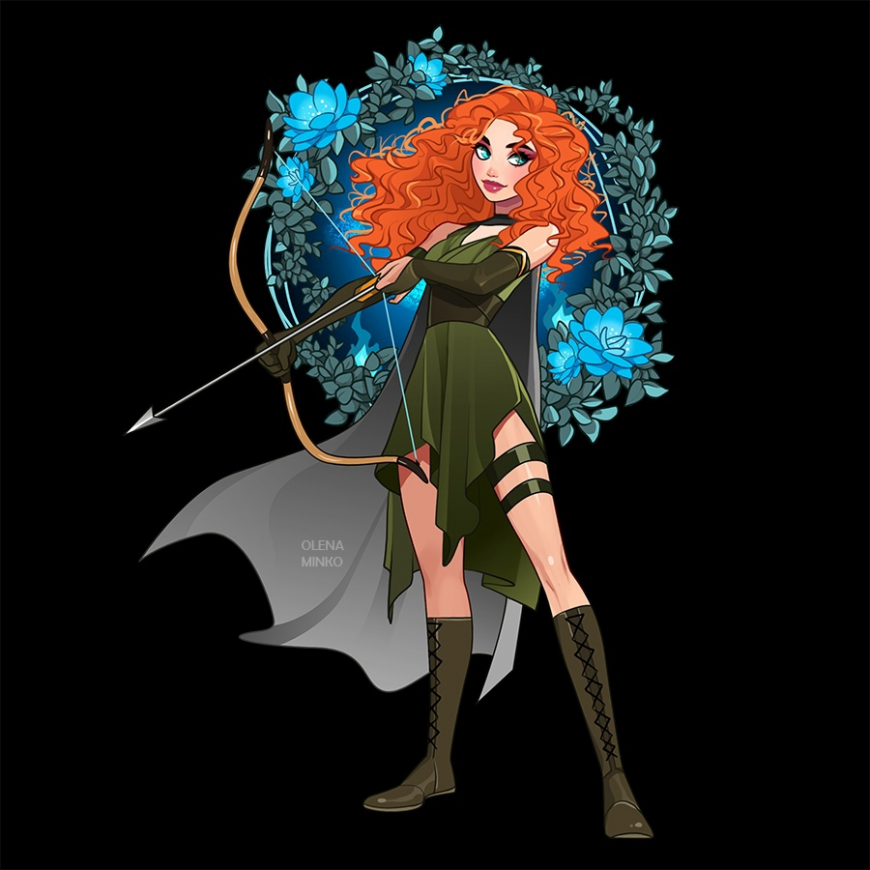 Disney Princesses as gorgeous villains Merida