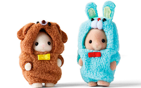 More Calico Critters Costume Cuties:  Kitty and Cub, Bunny and Puppy limited edition figures
