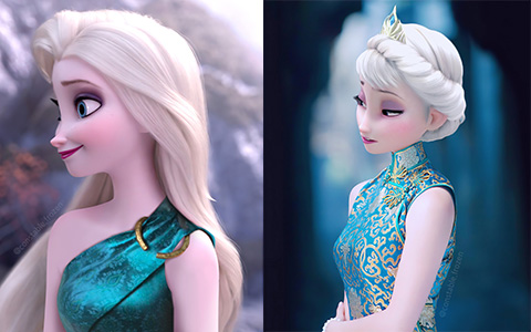 Disney Frozen Elsa and Anna super cute cat style profile pictures 