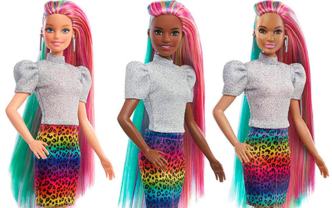 Barbie Leopard Rainbow Hair dolls