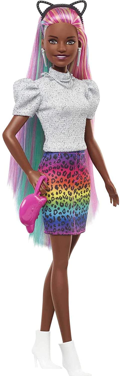 Barbie Leopard Rainbow Hair doll AA