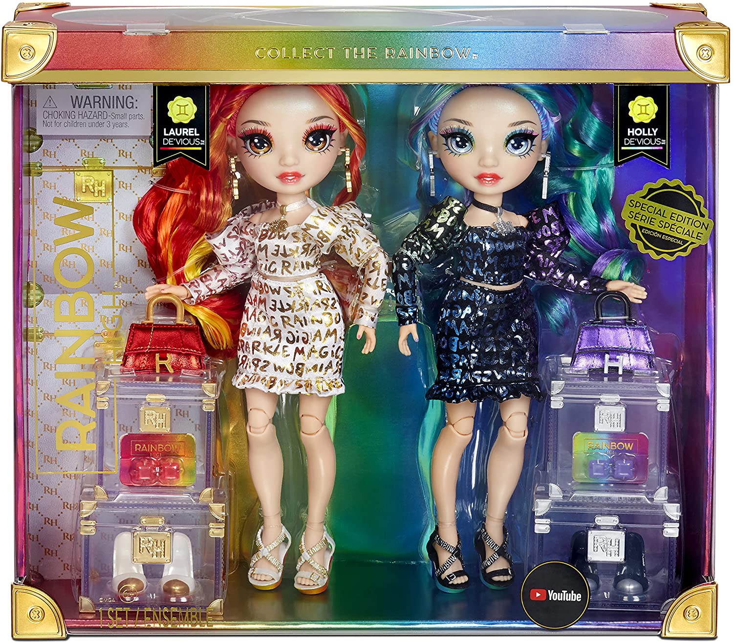 Rainbow High Twins 2-Pack doll set - Laurel DeVious and Holly DeVious ...