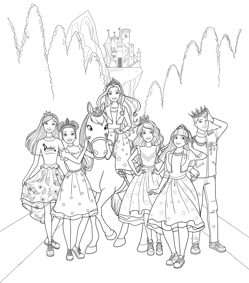Barbie princess coloring book clearance