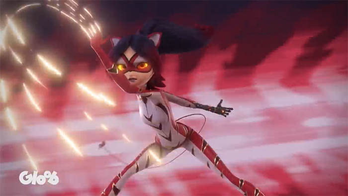 Juleka transforms into Tiger Miraculous Purple Tigress in Ladybug season 4