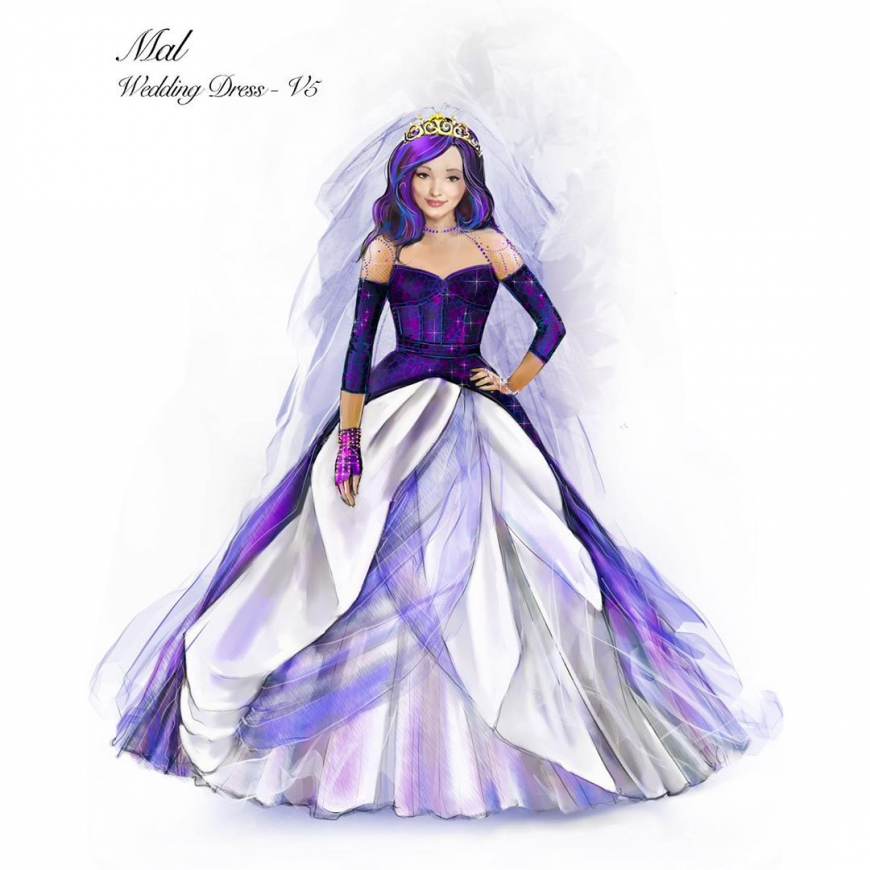 Disney Descendants Mal's wedding dress concept art