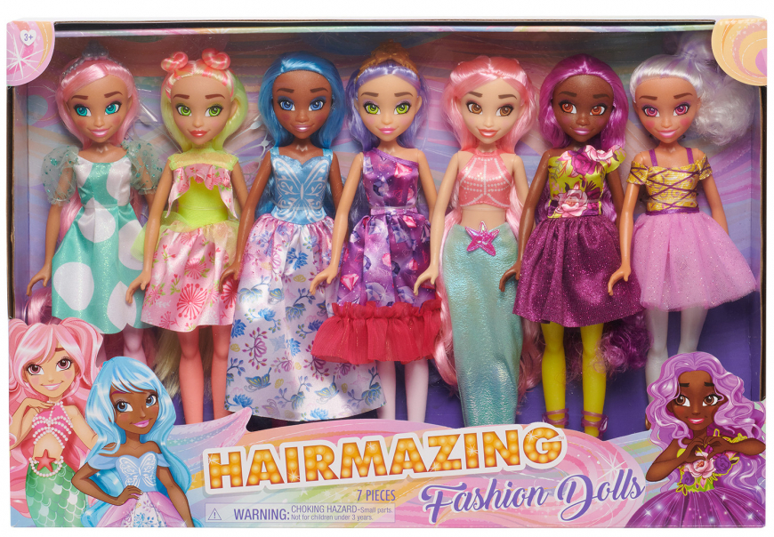 Hairmazing 7-Pack enchanted Fashion Dolls set