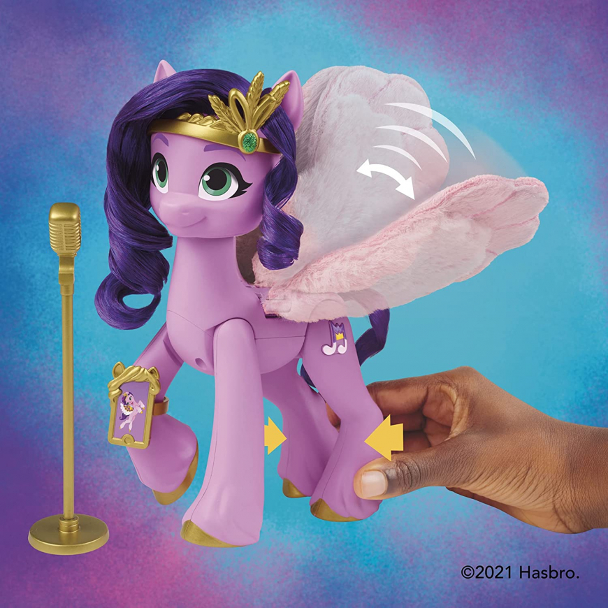 My Little Pony Movie – Principessa Petals Star Cantante (15 Cm) Con Ali Mobili E 5 Accessori, Giocattolo Ufficiale Hasbro