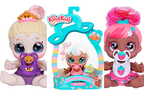 Kindi Kids Scented Sisters Baby dolls: Blossom Berri, Mini Mello and Teenie Tiara