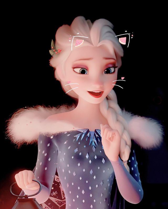 Disney Frozen Elsa and Anna super cute cat style profile pictures 