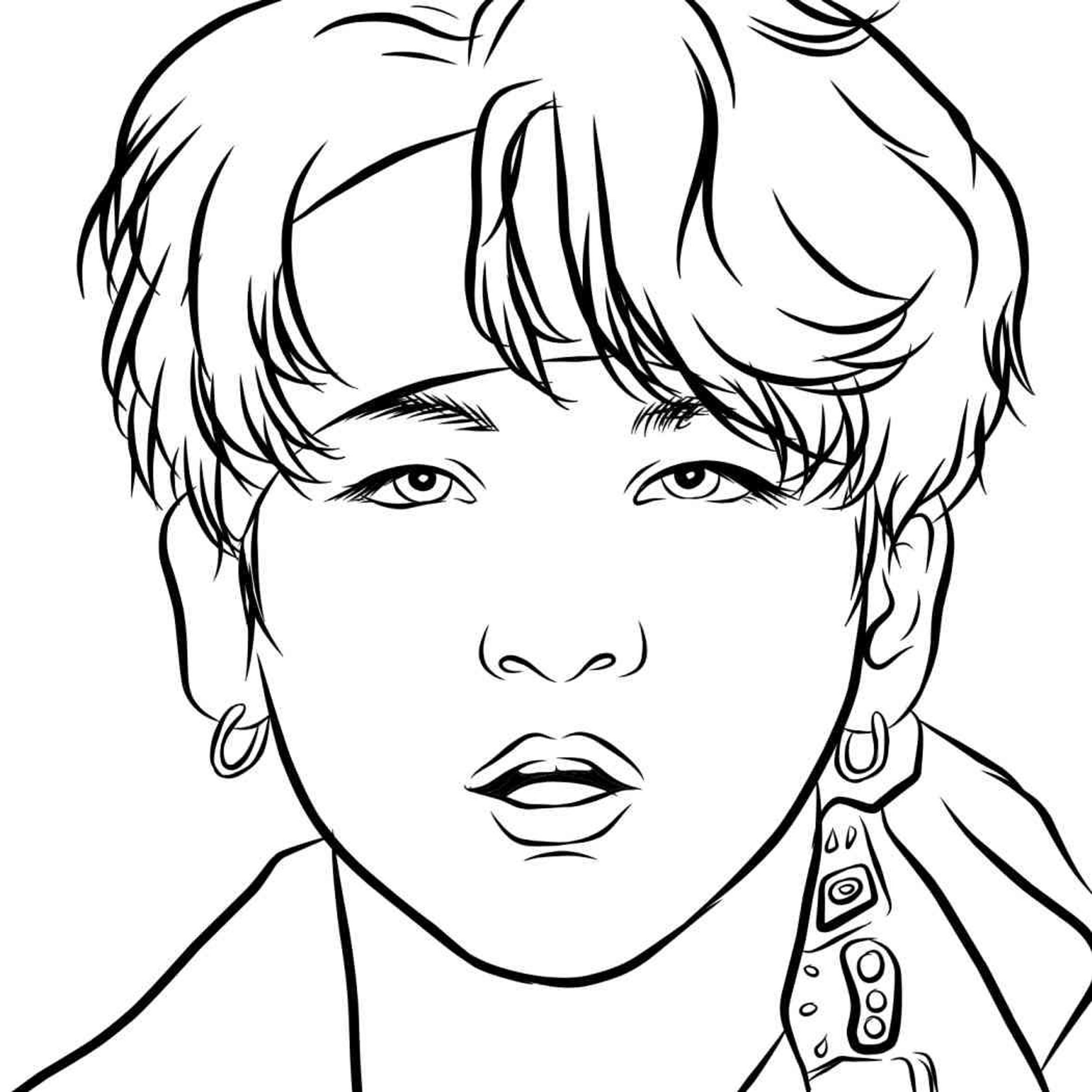 BTS coloring pages with big had and not so big pictures ...
