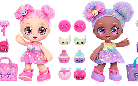 New Kindi Kids Sweet Treat Friends dolls with shopping bag: Cici Candy and Bubbleisha