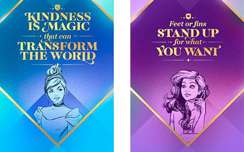 Disney Princesses and inspirational writings phone wallpaper