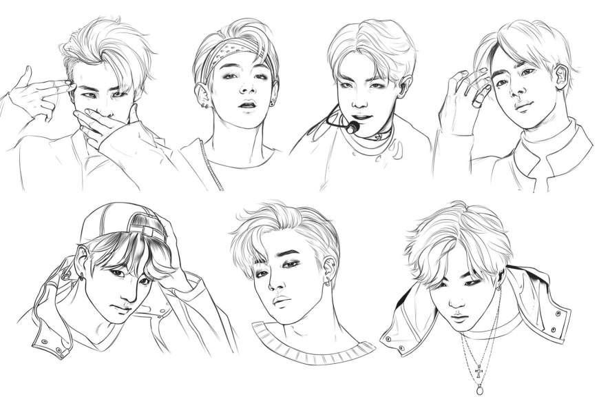 BTS coloring pages