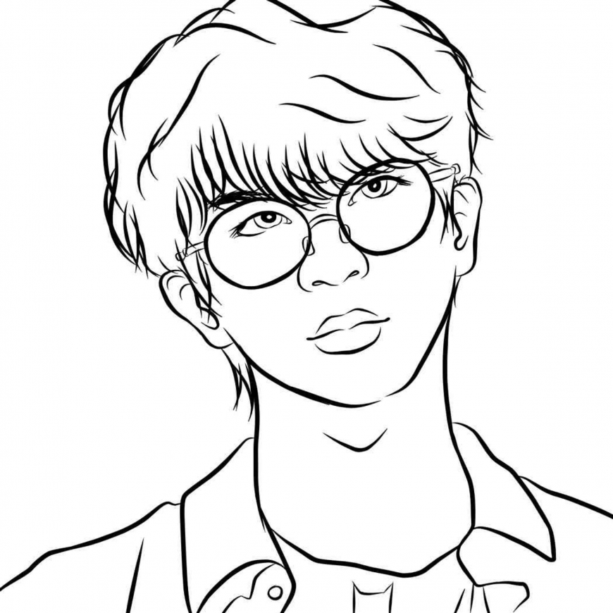 BTS Coloring Pages With Big Had And Not So Big Pictures YouLoveIt