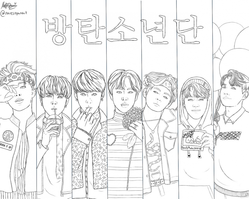 BTS coloring pages