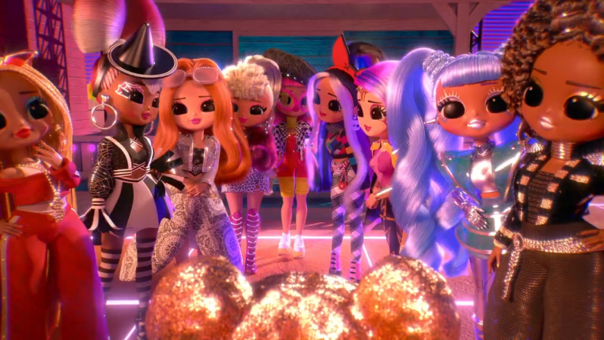 LOL OMG Movie Magic Gamma Babe, Starlette, Spirit Queen and Miss Direct animated