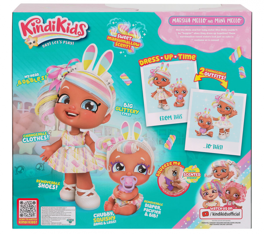 Kindi Kids: Scented Sisters - Marsha Mello & Mini Mello Dolls