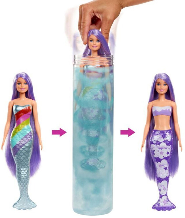Barbie Color Reveal Mermaid series 2 dolls with first Barbie Color Reveal Merman Ken