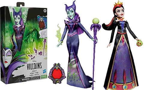 Disney Villains Maleficent, Ursula, Cruella De Vil and Evil Queen fashion dolls with accessories