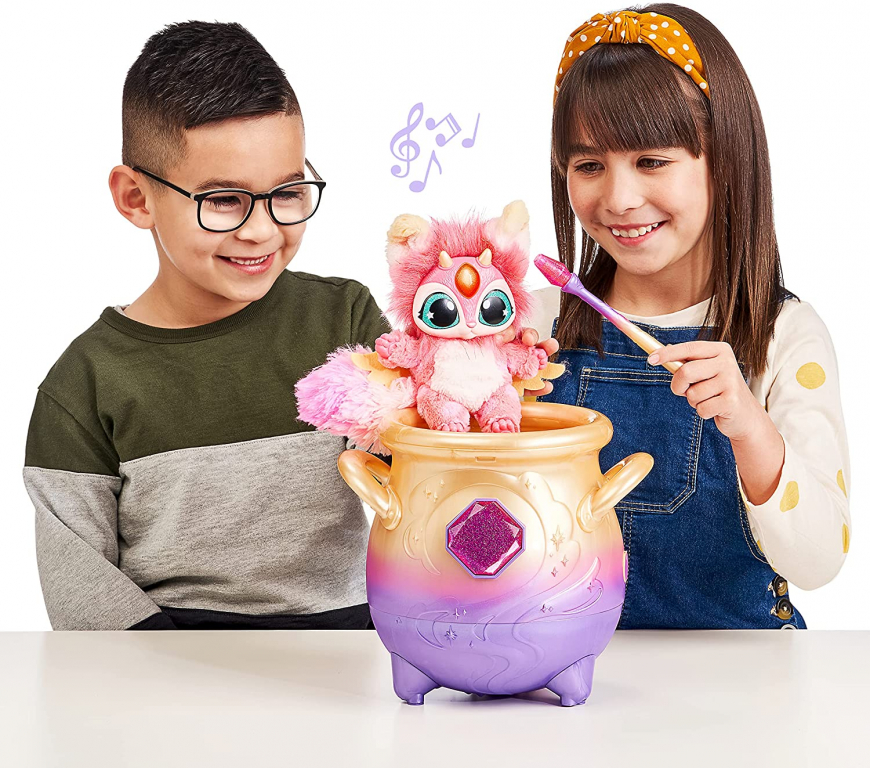 Magic Mixies Magical Misting Cauldron with Interactive 8 inch Blue Plush Toy