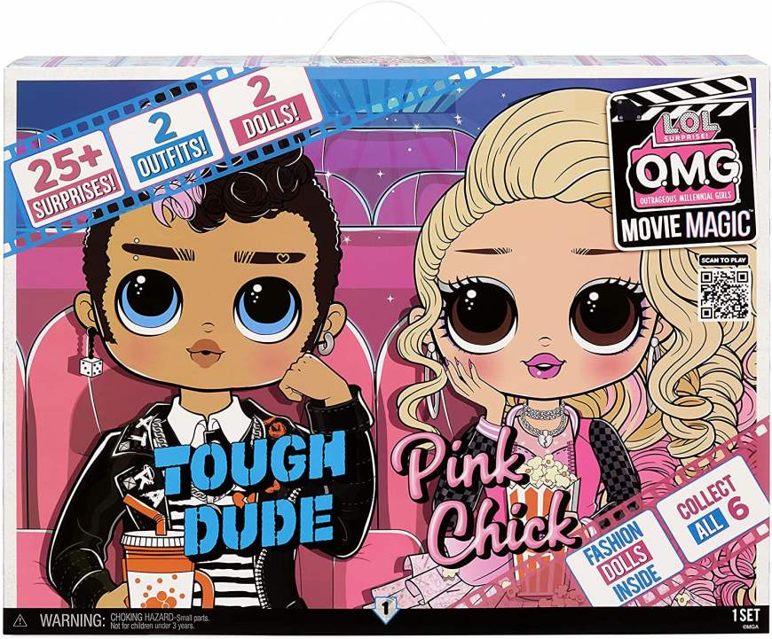 LOL OMG Movie Magic 2-pack dolls set with Tough Dude and Pink Chick dolls