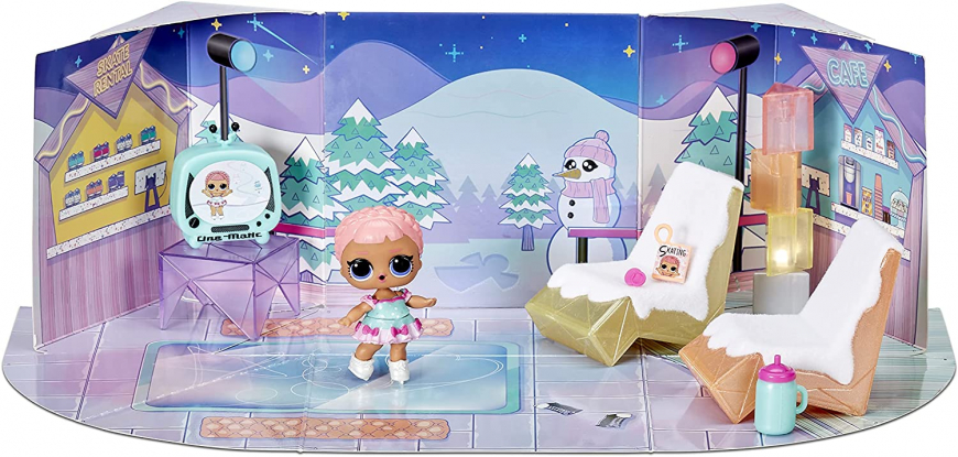 LOL Surprise Winter Chill Hangout Spaces Furniture Playset with Ice Sk8er Doll