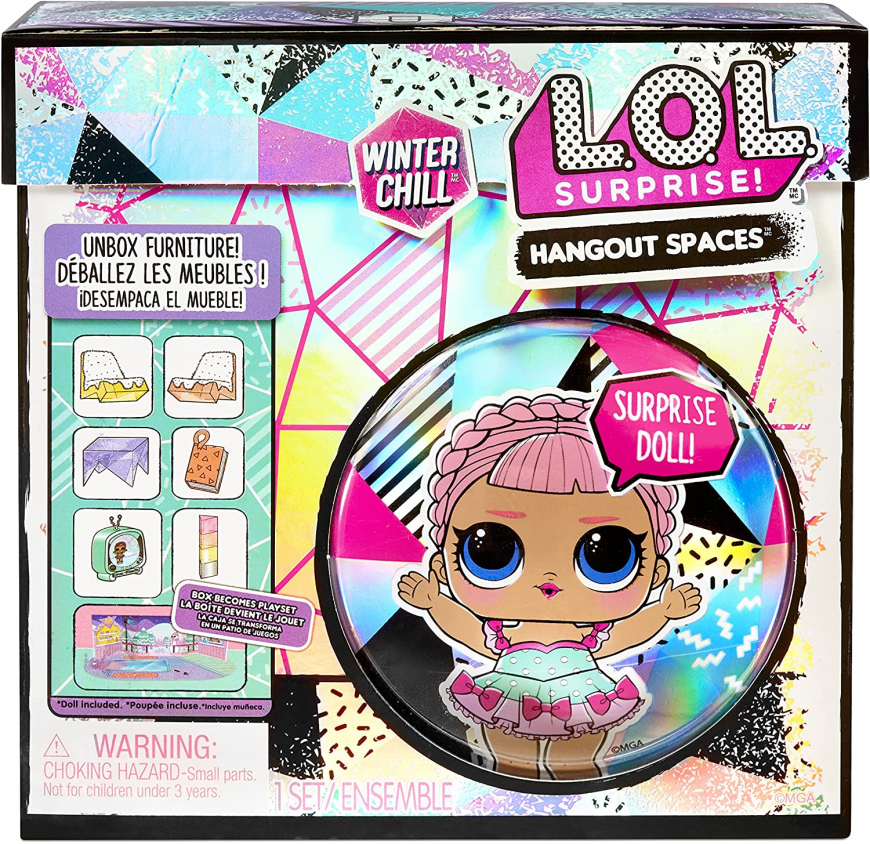 LOL Surprise Winter Chill Hangout Spaces Furniture Playset with Ice Sk8er Doll