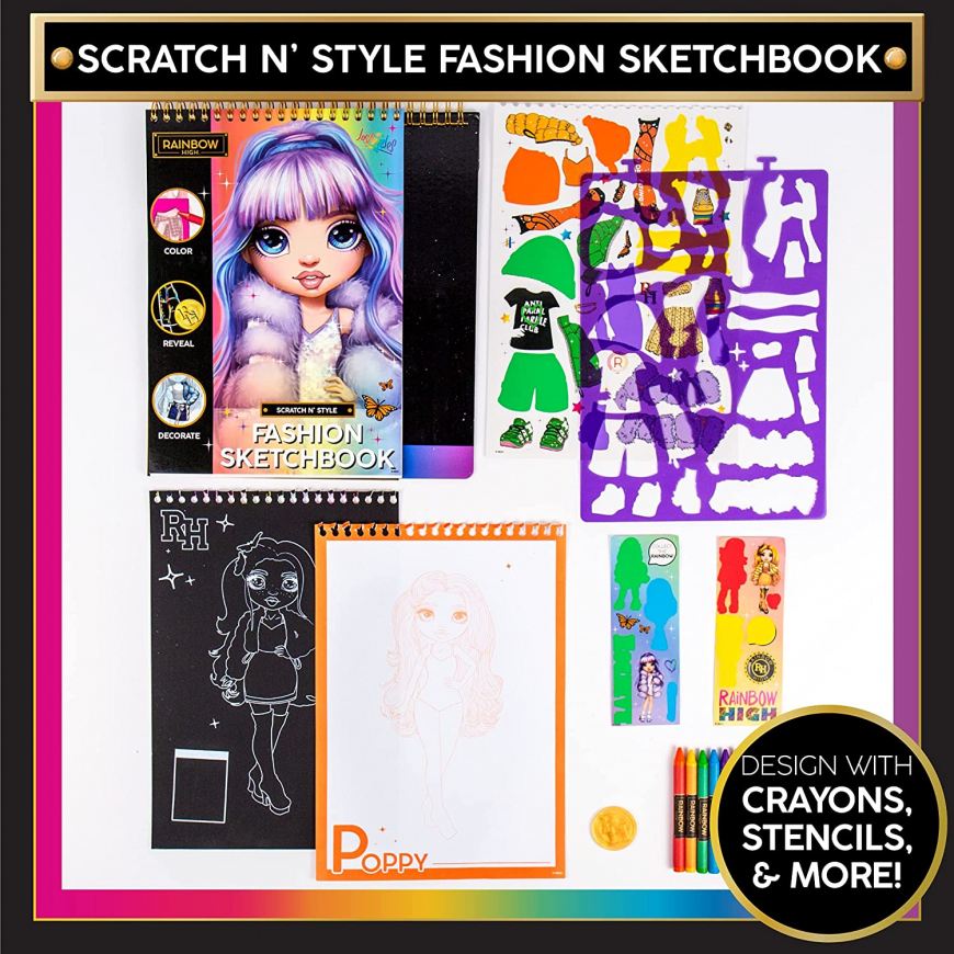 Rainbow High Scratch ‘n Style Fashion Sketchbook