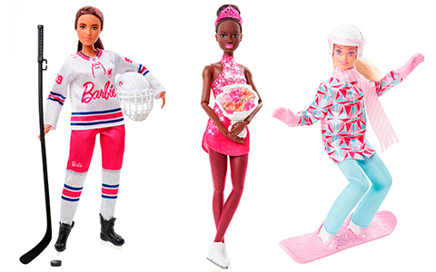 Barbie Winter Sport dolls 2022: Snowboarder, Hockey Player, Ice Skater and Para Alpine Skier