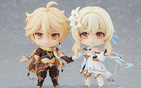 Genshin Impact Nendoroid Aether and Lumine travelers figures