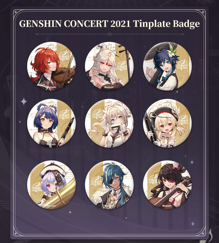 Genshin Impact Concert tinplate bages