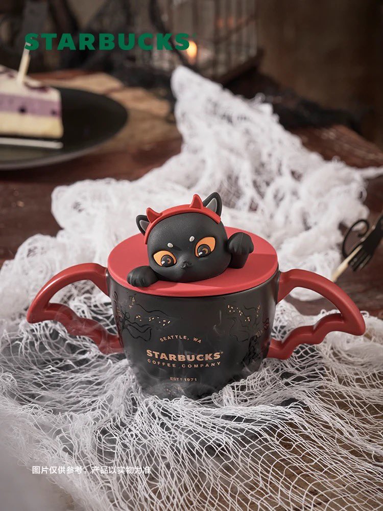 Starbucks 2021 new Halloween mugs black cats
