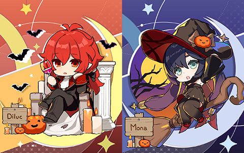 Genshin Impact cute Halloween wallpapers