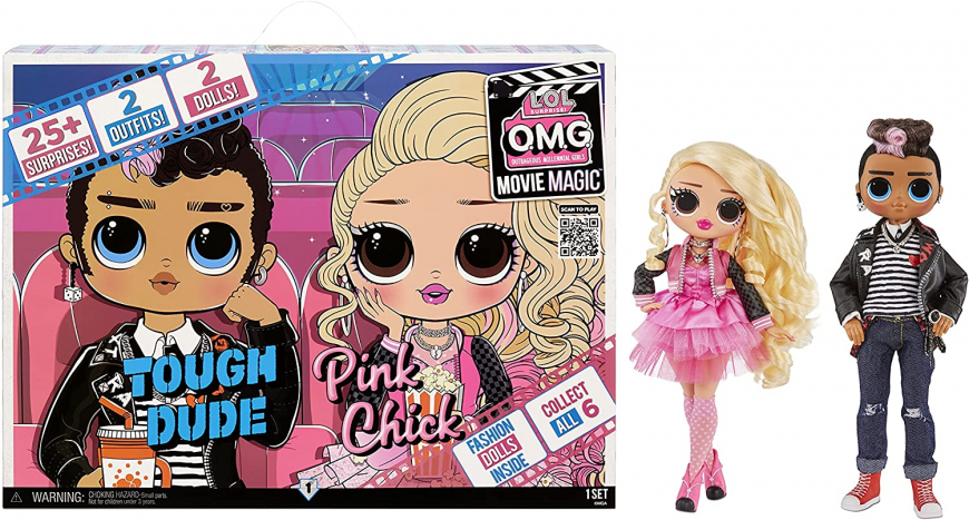 LOL OMG Movie Magic 2-pack dolls Tough Dude and Pink Chick