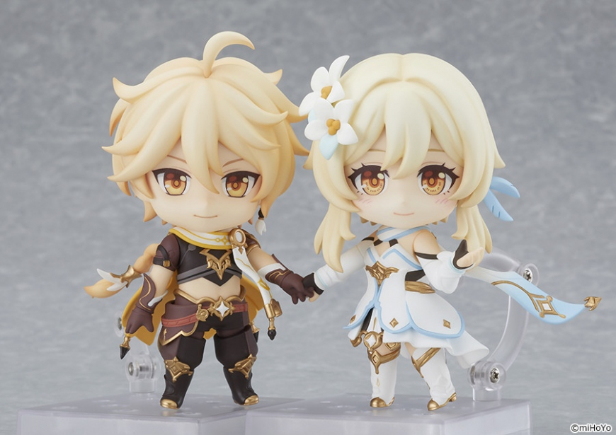 Genshin Impact Nendoroid Aether and Lumine travelers figures