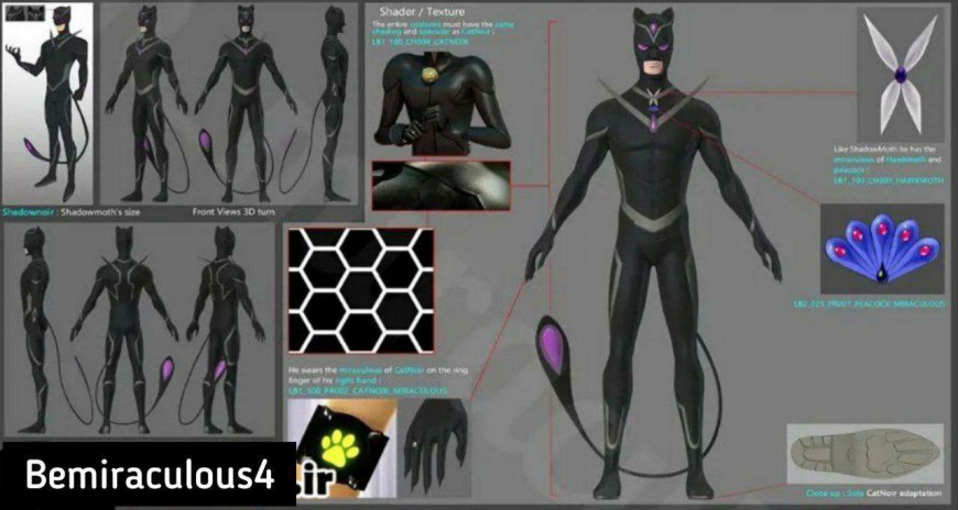 Miraculous Shadownoir - Miraculous Shadowmoth and Cat Noir fusion transformation