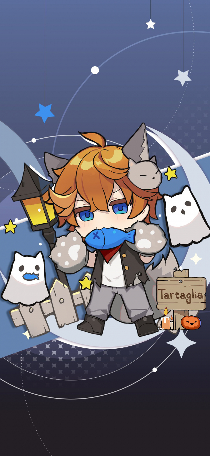 Genshin Impact cute Halloween wallpaper