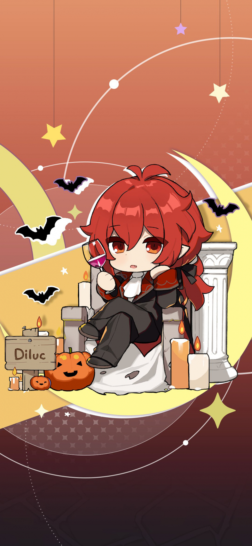 Genshin Impact cute Halloween wallpaper