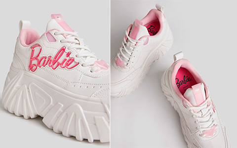 Barbie platform sneakers from Bershka