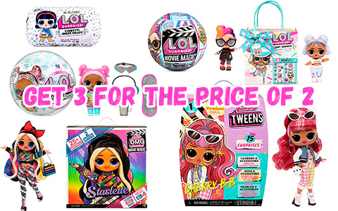 Get 3 for the price of 2 limited offer on LOL Surprise dolls