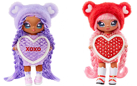 Na Na Na Surprise Sweetest Hearts dolls: Valentina Moore, Gisele Goodheart, Eva Evermore, Lily Sarang, Cynthia Sweets and Maria Buttercup