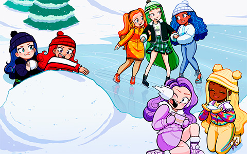 Rainbow High characters in cute cartoonish style from Nikki Cartoonsagainstcatastrophe