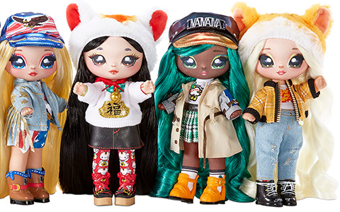 Na Na Na Surprise Glam Series 2 dolls 2022: Erika Featherton, Tabitha Nekota, Gianni Wilde, Mallory Duckington, Liling Luck