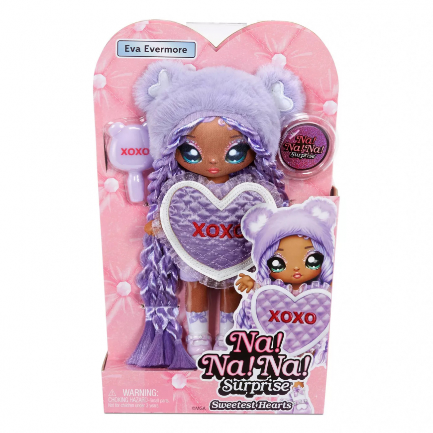 Na Na Na Surprise Purple Heart Bear Eva Evermore doll